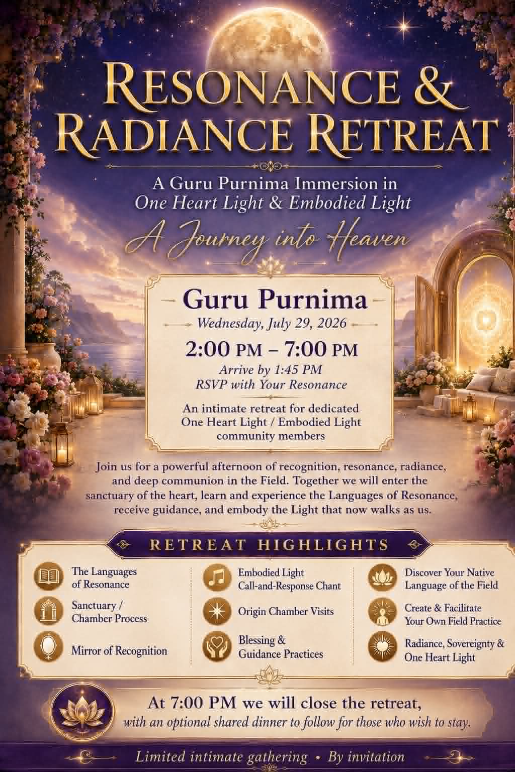 Resonance and Radiance Retreat flyer